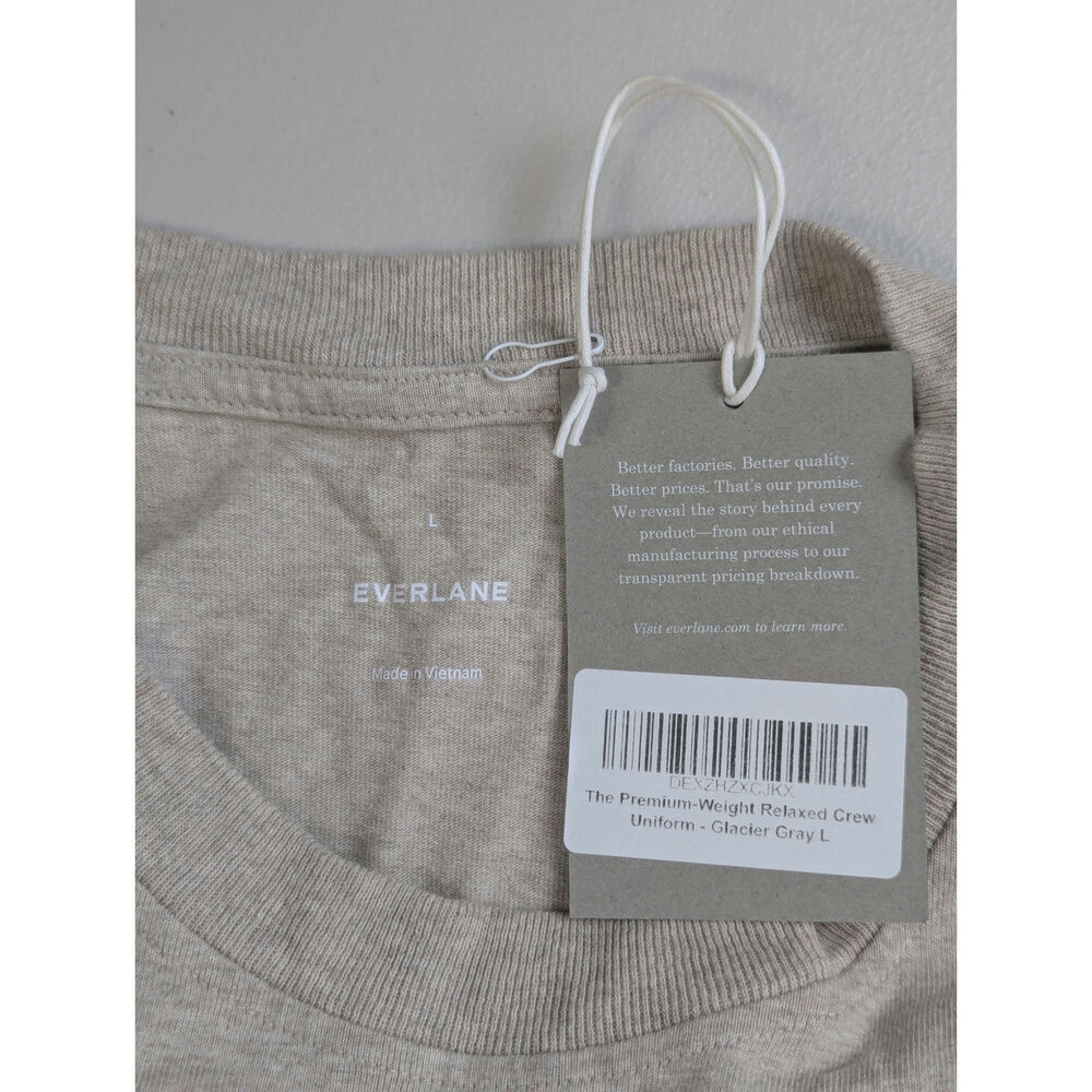 Everlane Crew Neck T Shirt Relaxed Premium Weight Uniform Organic Cotton Large - Picture 3 of 6
